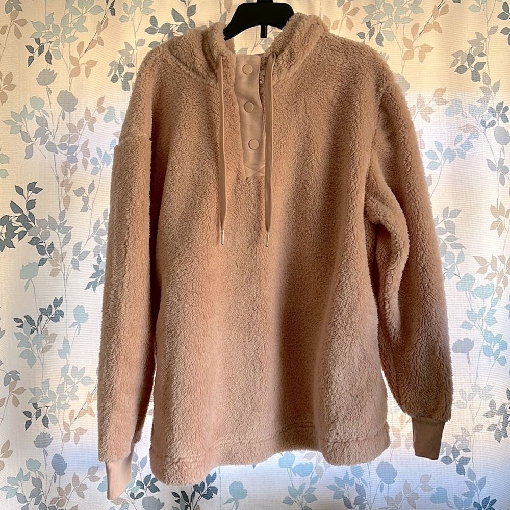 Womens KOOLABURRA By UGG Pink Fuzzy Hoodie Sweatshirt Size Medium